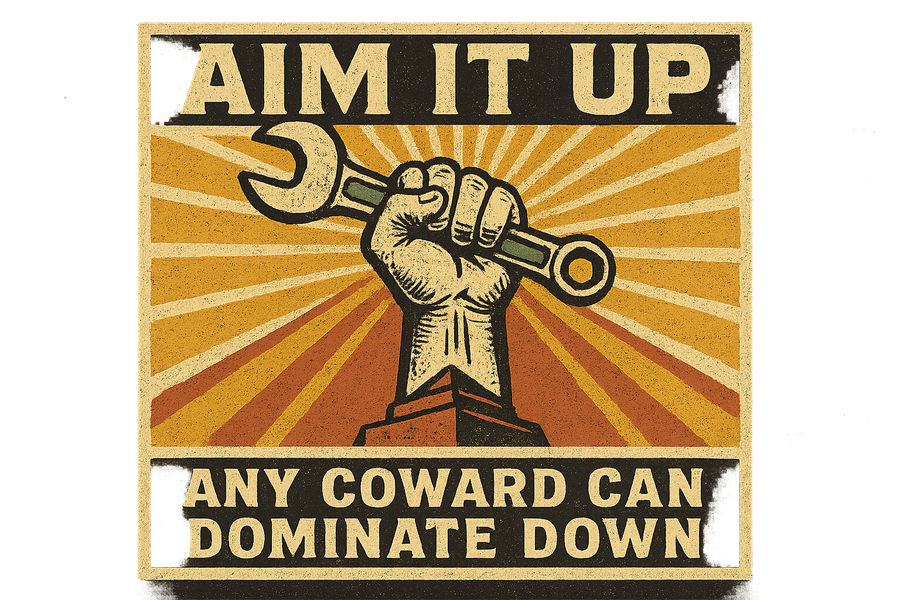 Aim It Up on a dark tee
