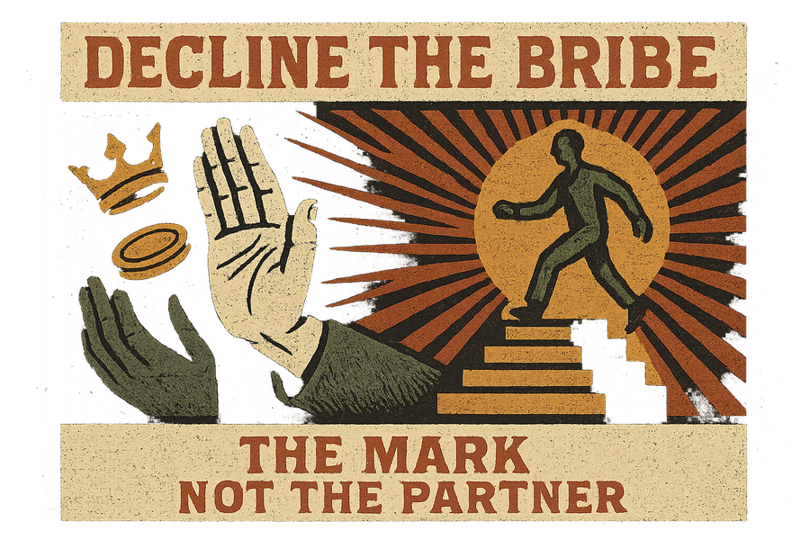 Decline the Bribe on a dark tee
