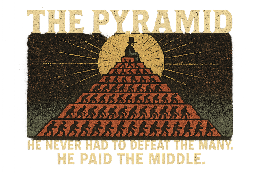 The Pyramid on a dark tee